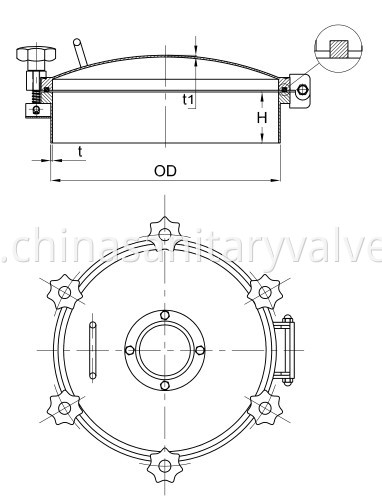 sanitary circular manways with sight glass